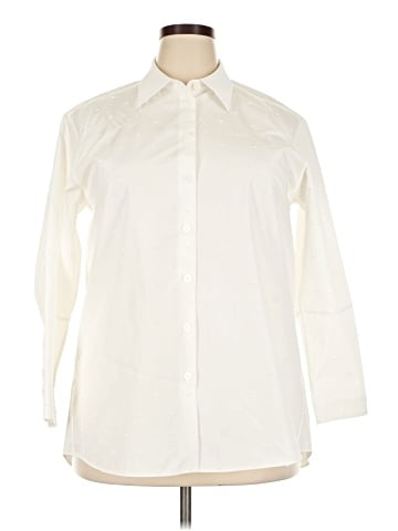 Lafayette 148 New York 3/4 Sleeve Button-Down Shirt (view 1)
