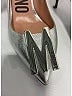 Moschino 100% Leather Metallic Silver  Logo Monogram Leather Pumps Size EU 38 - photo 5