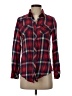 Angie 100% Cotton Plaid Red Long Sleeve Button-Down Shirt Size S - photo 1