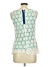 Assorted Brands White Green Sleeveless Blouse Size M - photo 2