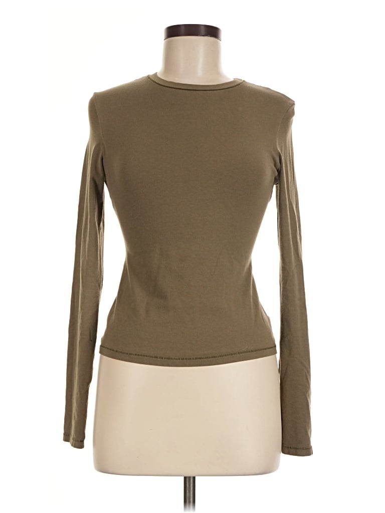 Pre-owned Skims Long Sleeve T-shirt In Brown