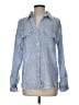Babaton 100% Linen Blue Long Sleeve Button-Down Shirt Size S - photo 1