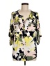 Ellen Tracy Floral Green 3/4 Sleeve Blouse Size M - photo 1