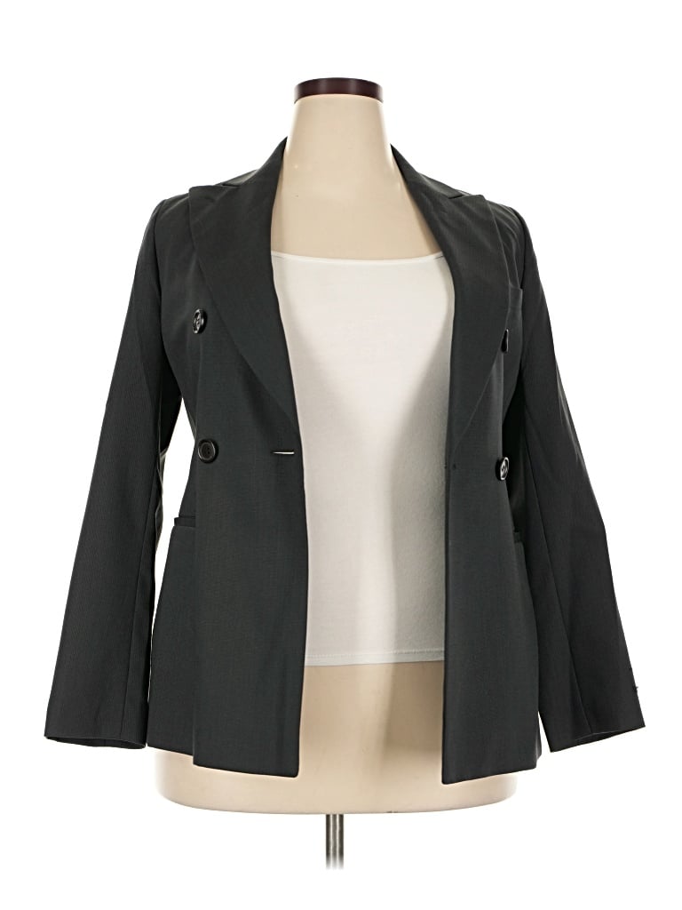 Pre-owned Assorted Brands Wool Blazer Jacket In Gray