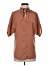 Unbranded 100% Polyester Brown Short Sleeve Blouse Size S - photo 1