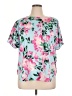 Anne Klein Floral Teal Short Sleeve Blouse Size XL - photo 1