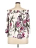 Jennifer Lopez 100% Polyester Floral Ivory 3/4 Sleeve Blouse Size XXL - photo 2