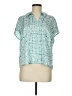 CAbi 100% Polyester Teal Short Sleeve Blouse Size M - photo 1