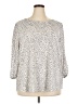 Adrianna Papell Silver 3/4 Sleeve Blouse Size 2X - photo 1