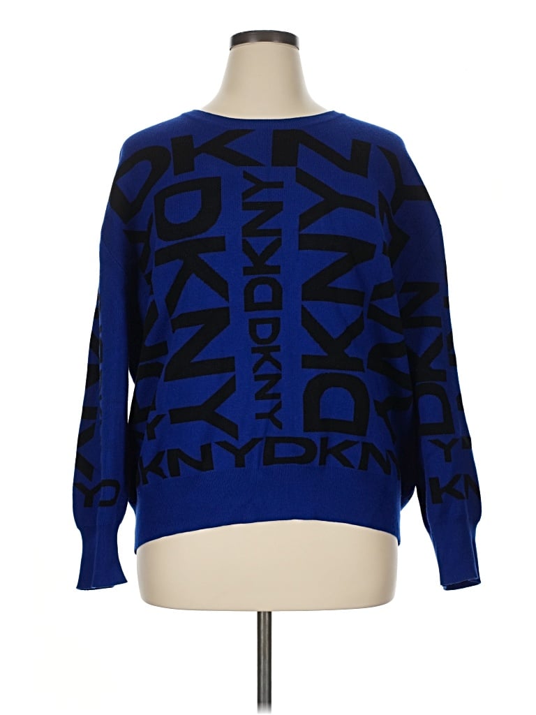 Pre-owned Dkny Pullover Sweater In Blue