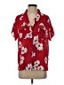Just Fab Floral Red Short Sleeve Blouse Size S - photo 1