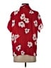 Just Fab Floral Red Short Sleeve Blouse Size S - photo 2