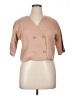 KK Linen Handmade Studio Tan Short Sleeve Blouse Size XL (estimated) - photo 1