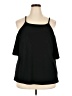 INC International Concepts 100% Polyester Black Sleeveless Blouse Size XXL - photo 1