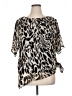 Dana Buchman 100% Polyester Animal Print Silver Short Sleeve Blouse Size XL - photo 1