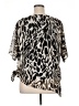 Dana Buchman 100% Polyester Animal Print Silver Short Sleeve Blouse Size XL - photo 2