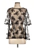 mYTH 100% Polyester Black Short Sleeve Blouse Size L - photo 1