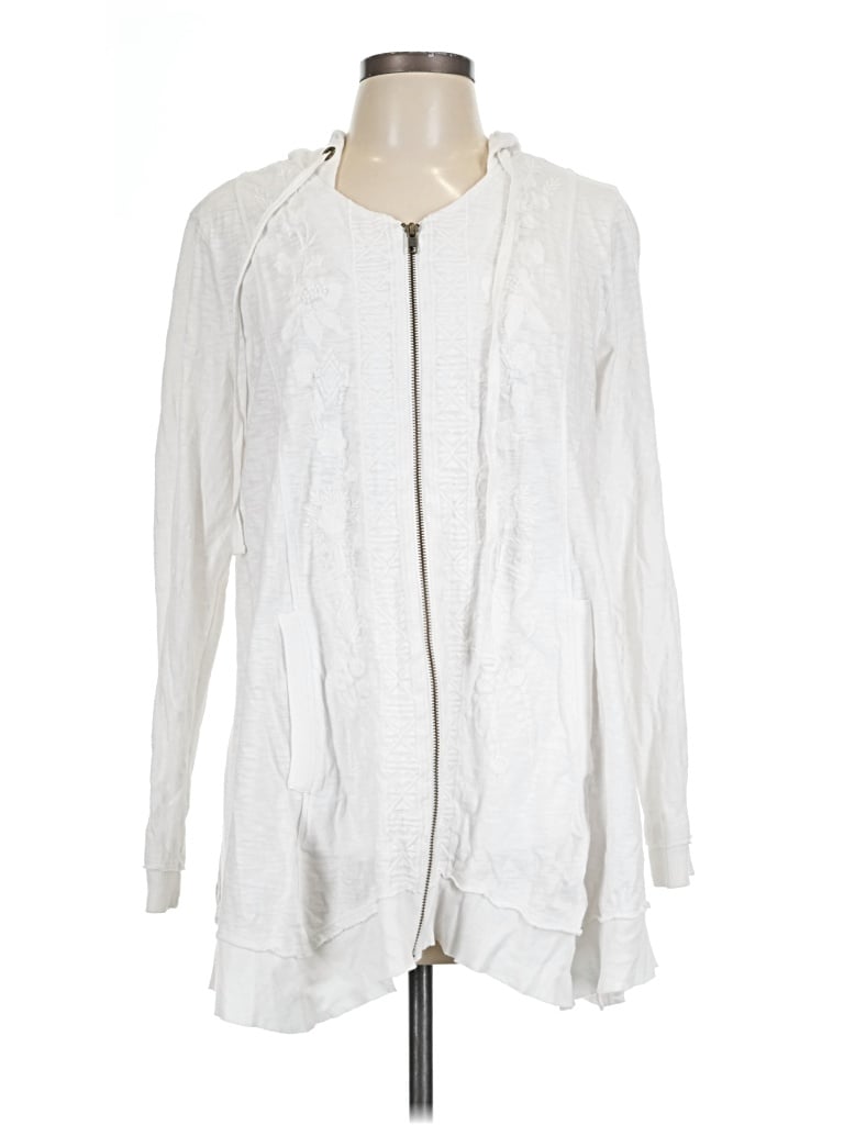 Pre-owned Soft Surroundings Cardigan Sweater In White