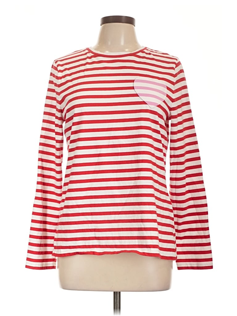 Pre-owned Crown & Ivy Long Sleeve T-shirt In Red