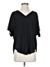 Lush 100% Polyester Black Short Sleeve Blouse Size S - photo 1