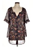 Pretty Rebellious Black Short Sleeve Blouse Size L - photo 1