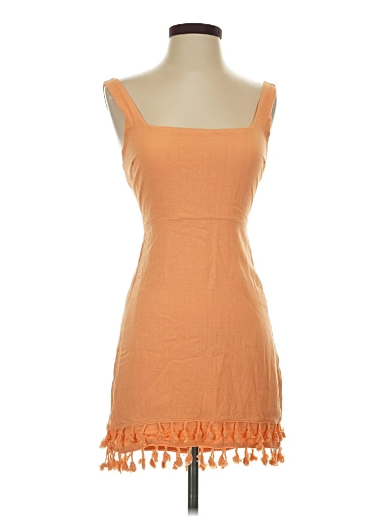 Pre-owned Lulus Sleeveless Top Orange Sweetheart Neckline Tops