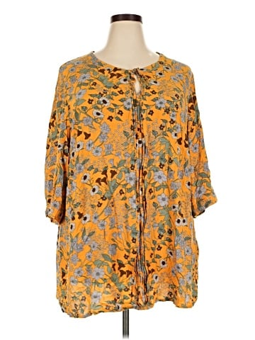 Ulla Popken 3/4 Sleeve Blouse (view 1)