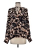 BCBGMAXAZRIA 100% Silk Animal Print Brown Long Sleeve Silk Top Size XS - photo 1