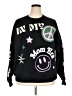 Threads Print Black Pullover Sweater Size 2X - photo 1