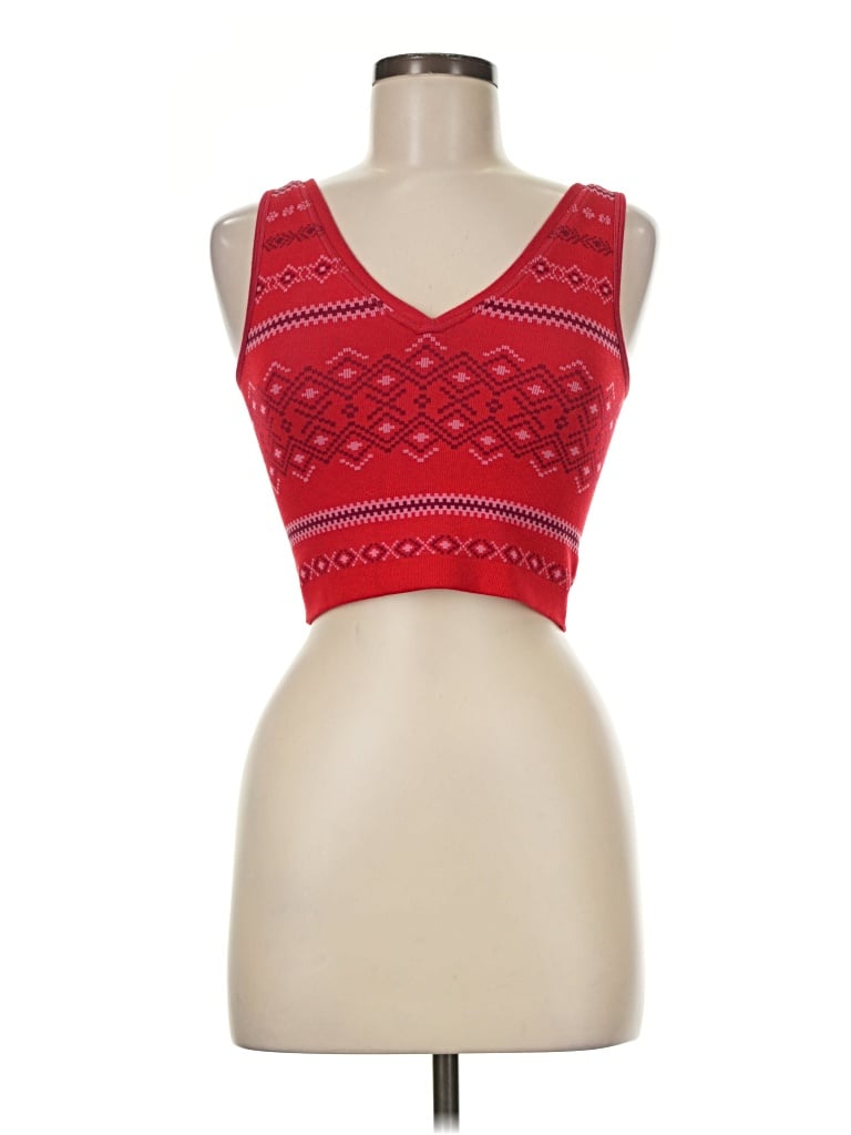 Pre-owned Fabletics Tank Top Red Sweetheart Neckline Tops