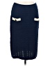J. Peterman 100% Polyester Chevron-herringbone Blue Casual Skirt Size M - photo 1