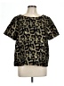 Hutch Animal Print Gold Short Sleeve Blouse Size L - photo 1