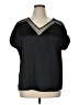 Express 100% Polyester Black Short Sleeve Blouse Size XL - photo 1