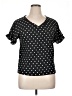 Unbranded 100% Polyester Polka Dots Black Short Sleeve Blouse Size XL - photo 1