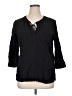 Stylus 100% Rayon Black 3/4 Sleeve Blouse Size XL - photo 1