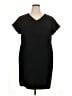 Venezia 100% Polyester Solid Black Casual Dress Size 16 - photo 1