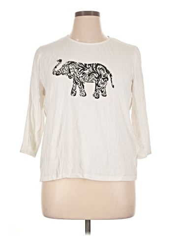 Weekends by Chico's 3/4 Sleeve T-Shirt (view 1)