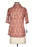 Eva Franco Print Orange Short Sleeve Blouse Size XS - photo 1