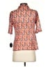 Eva Franco Print Orange Short Sleeve Blouse Size XS - photo 2