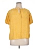 Como Black 100% Rayon Yellow Short Sleeve Blouse Size 1X - photo 1