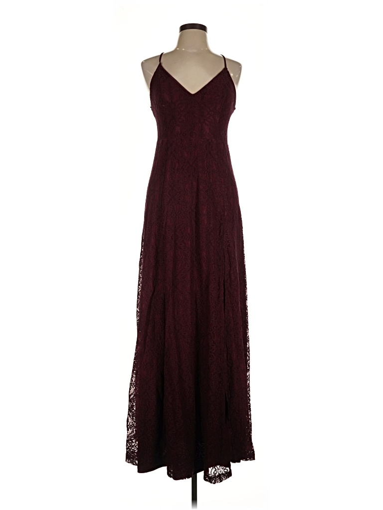Pre-owned Lulus Cocktail Dress In Burgundy