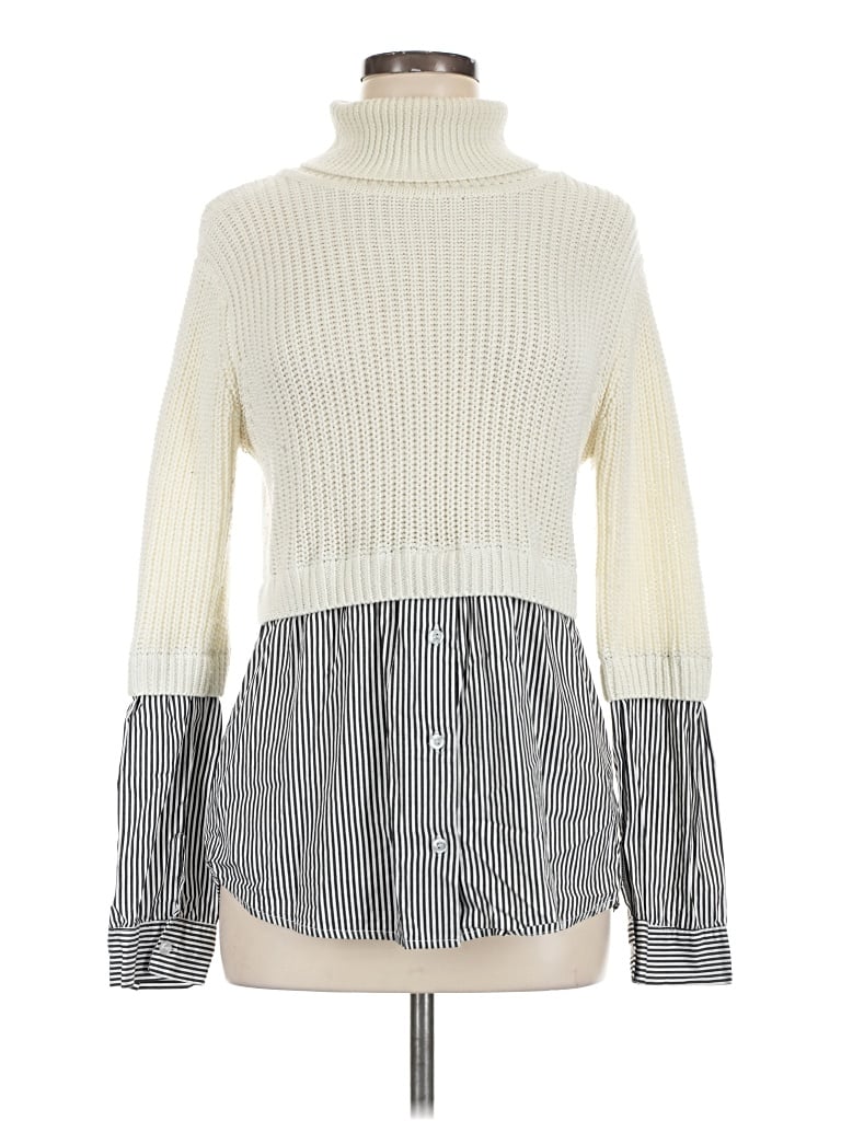 Pre-owned Stitches & Stripes Turtleneck Sweater In Ivory