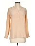 Vince. 100% Silk Color Block Tan Long Sleeve Silk Top Size 2 - photo 1