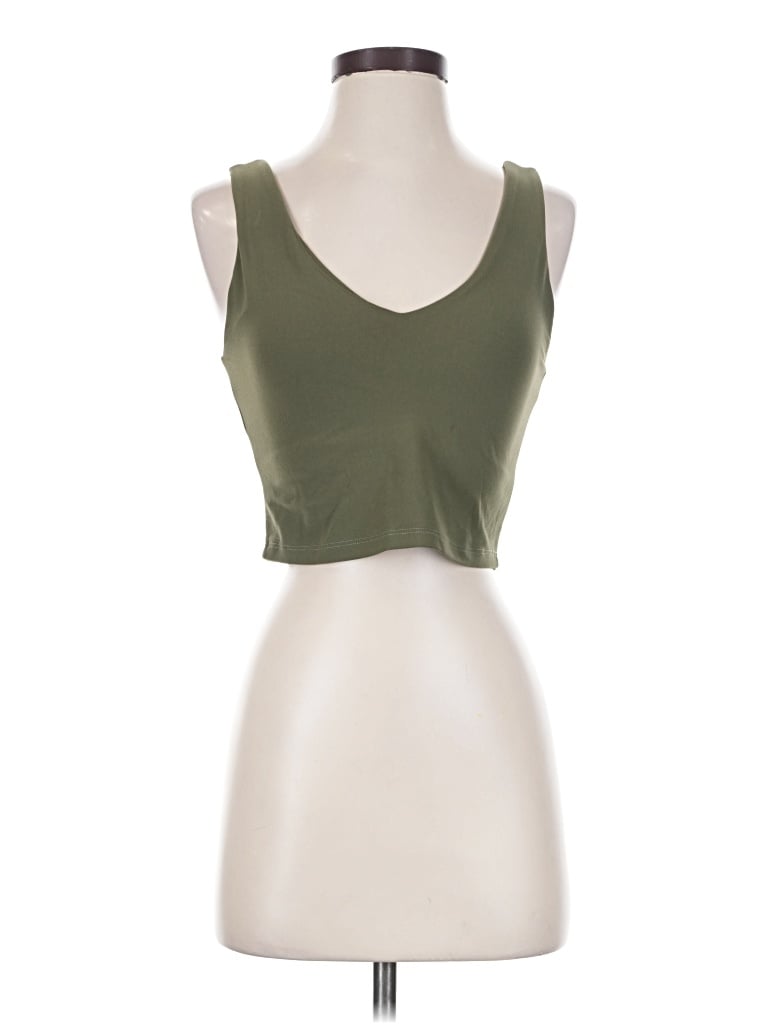 Pre-owned Carbon38 Tank Top Green Strapless Neckline Tops