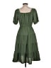 Monteau 100% Polyester Solid Green Casual Dress Size L - photo 2