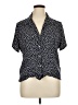 chm Polka Dots Black Short Sleeve Blouse Size XL - photo 1