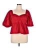 Old Navy 100% Cotton Red Short Sleeve Blouse Size XL - photo 1