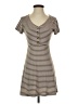 Pink Rose Stripes Brown Casual Dress Size XS - photo 1