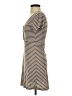 Pink Rose Stripes Brown Casual Dress Size XS - photo 5