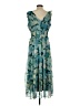 Taylor 100% Polyester Tropical Teal Cocktail Dress Size S (estimated) - photo 2
